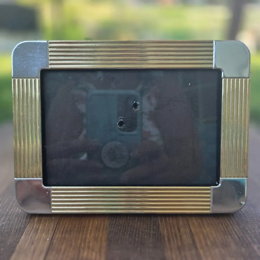 Vintage Silver & Gold Tone 3x5 Picture Frame Desk or Wall Display